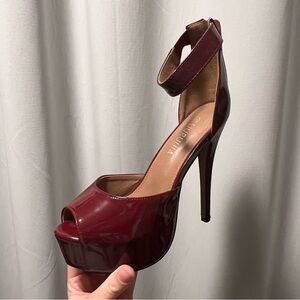 Women's Burgundy Platform Heels